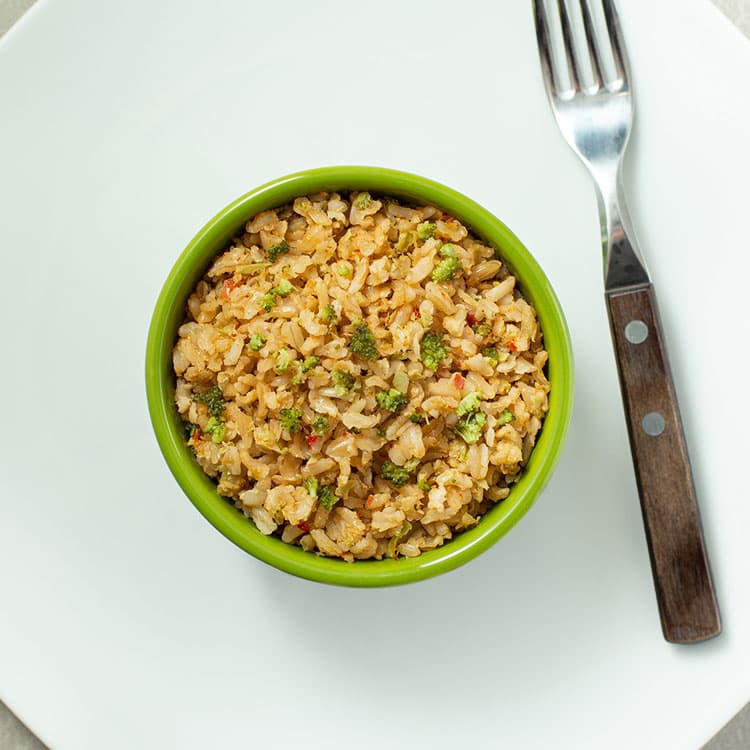 Arroz integral com Brócolis