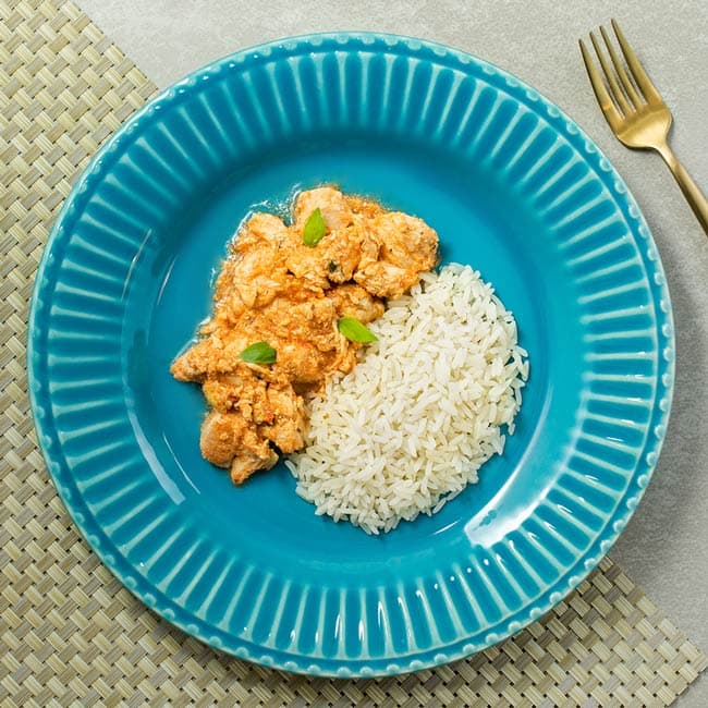 Estrogonofe de Frango com Arroz Branco