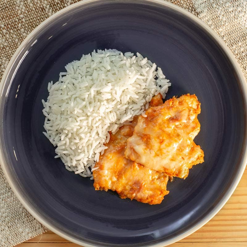 Frango a Parmegiana Zero Lactose com Arroz Branco